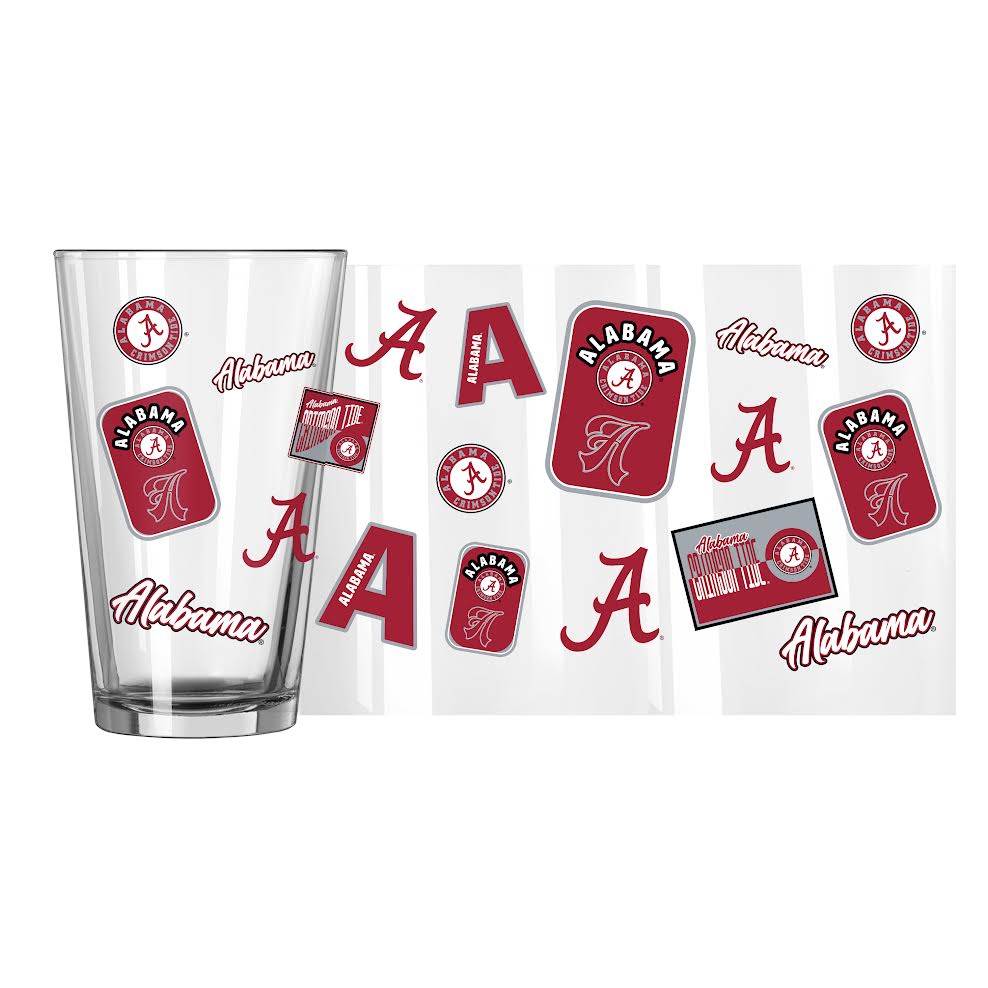 Alabama Crimson Tide Dreamweave Design 16oz Pint Glass