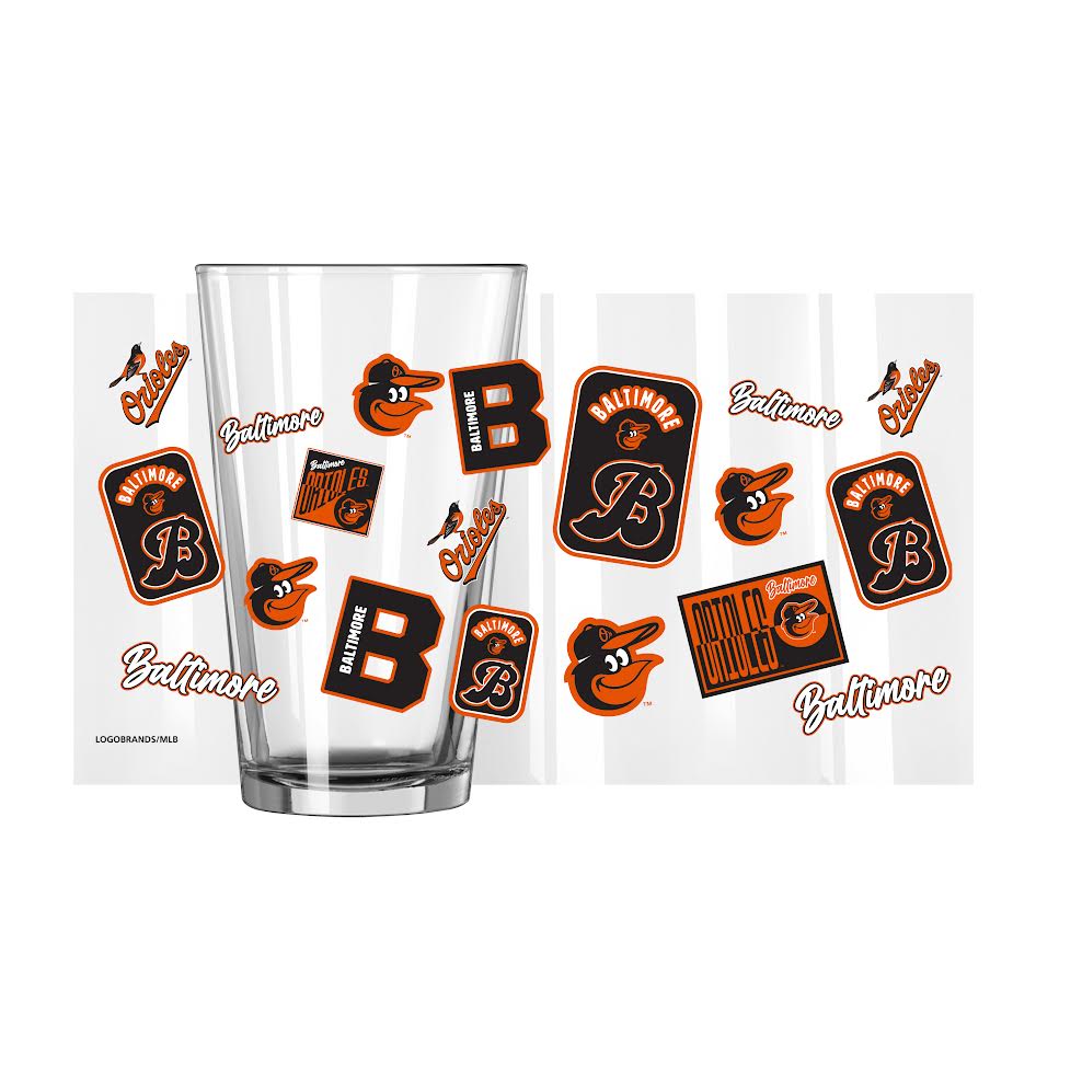 Baltimore Orioles Dreamweave Design 16oz Pint Glass