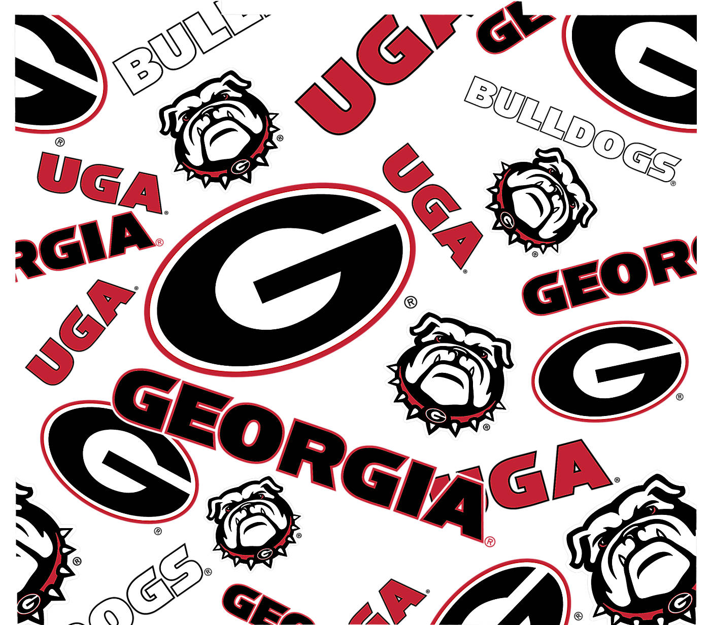 Georgia Bulldogs - Primary Logo Wrap with 2-in-1 VersaLid 24Oz Plastic Water Bottle