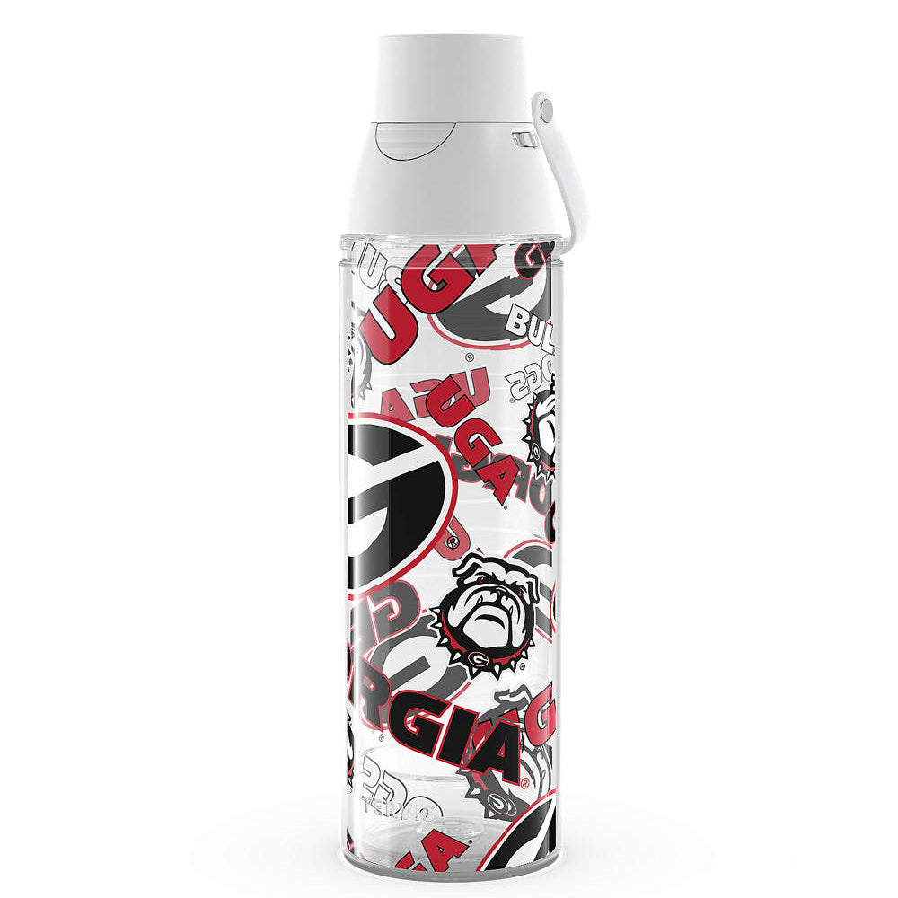 Georgia Bulldogs - Primary Logo Wrap with 2-in-1 VersaLid 24Oz Plastic Water Bottle