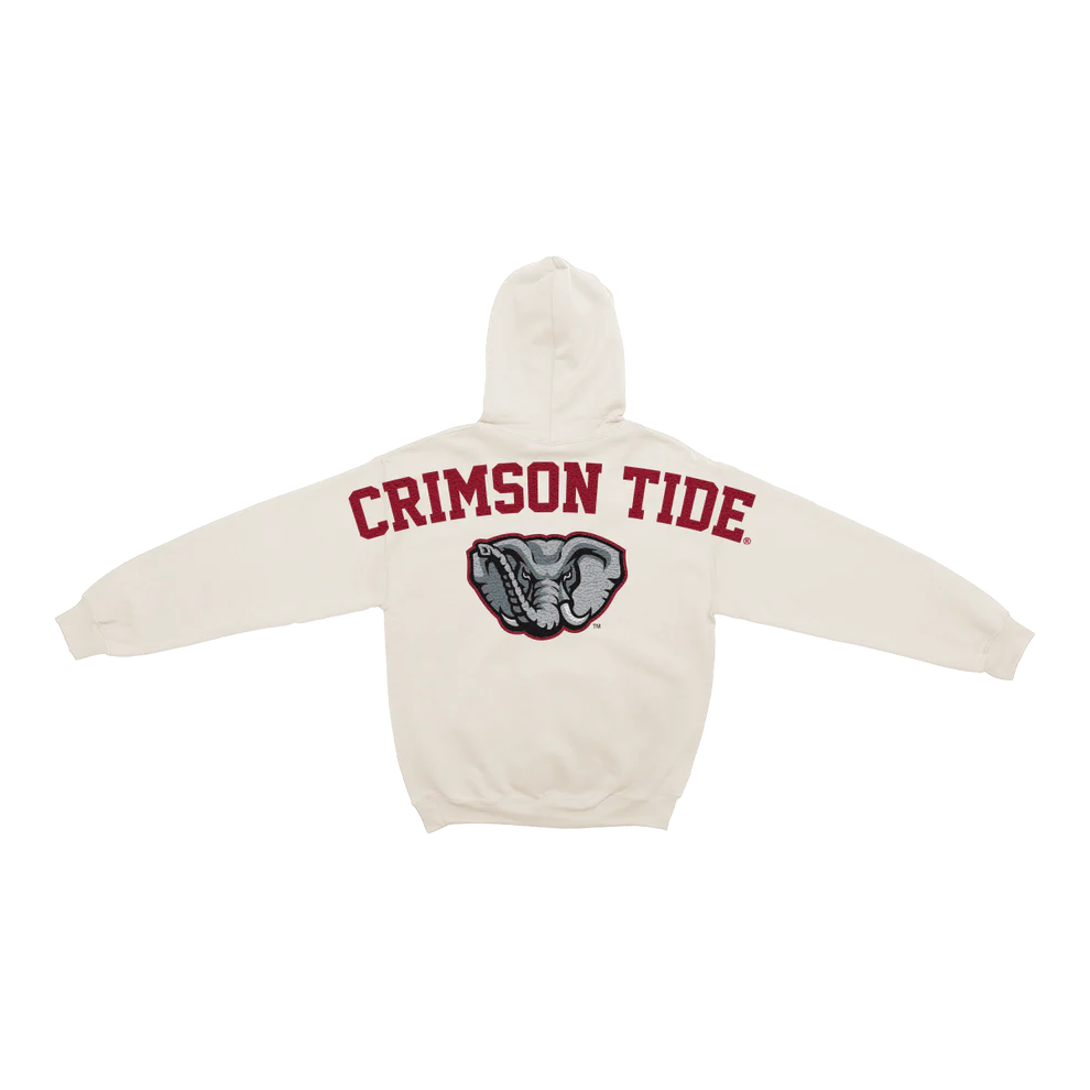 Alabama Crimson Tide - NCAA Bone Chenille Pullover Hoodie