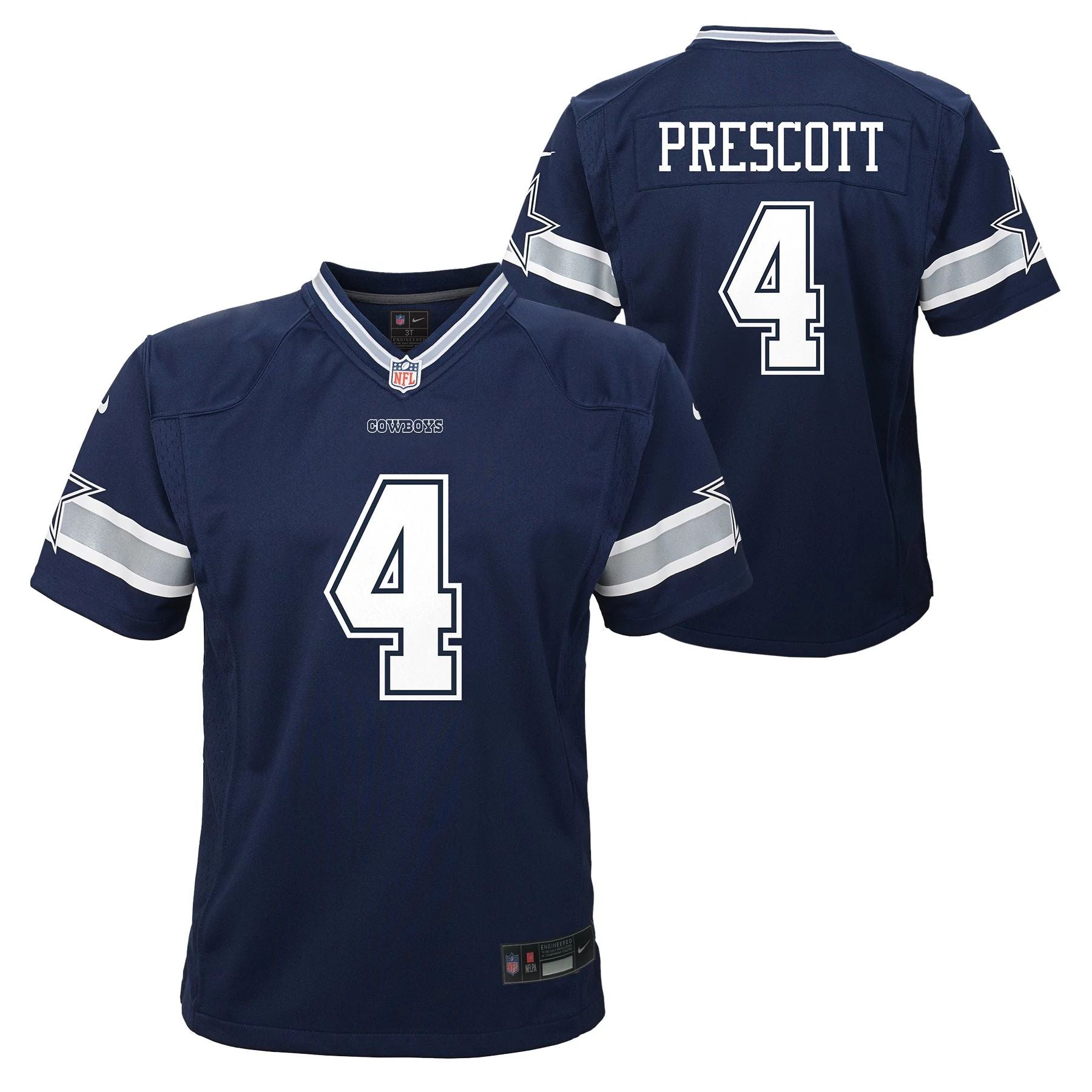Dallas Cowboys - Dak Prescott #4 Nike Navy Game Replica Kids Jersey