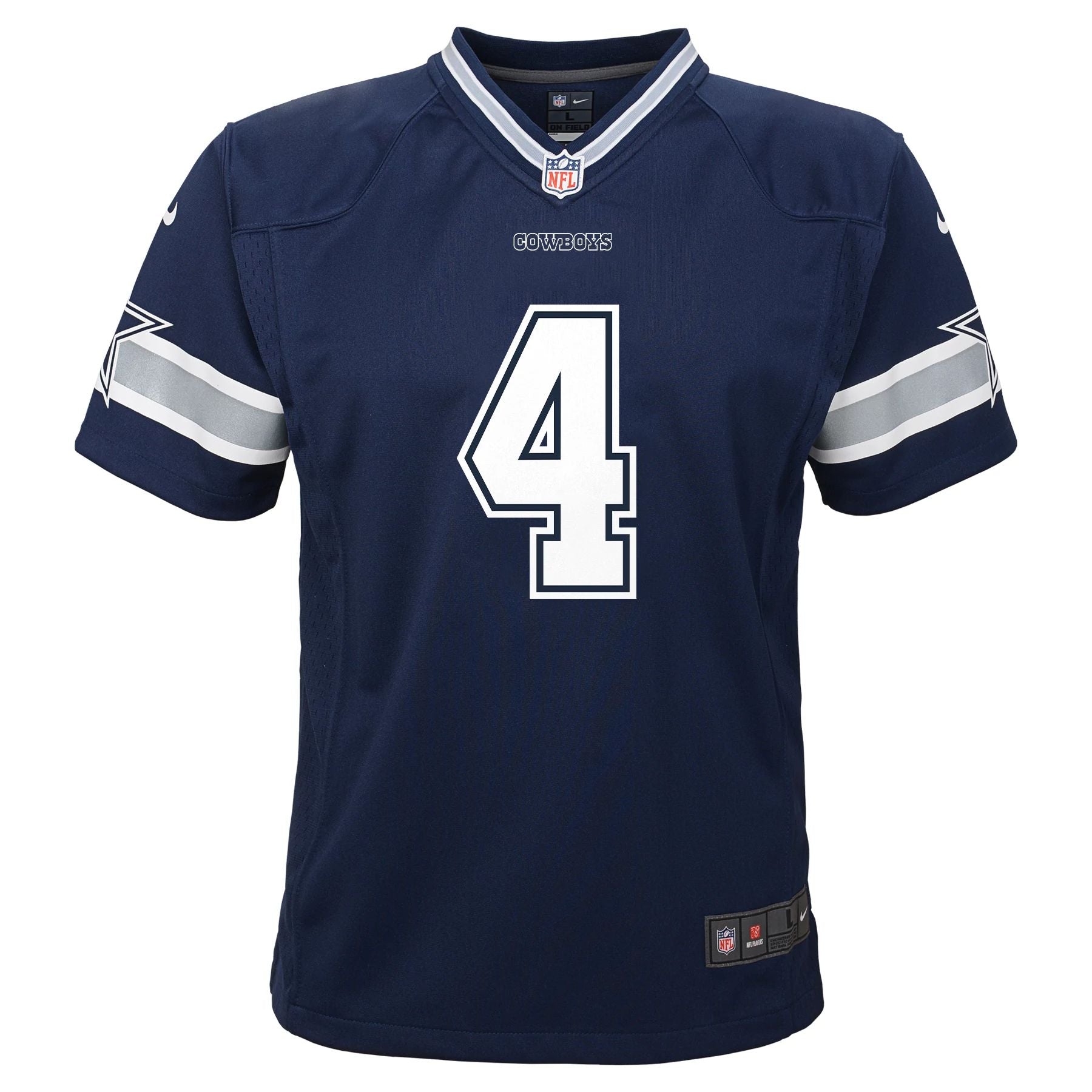 Dallas Cowboys - Dak Prescott #4 Nike Navy Game Replica Kids Jersey