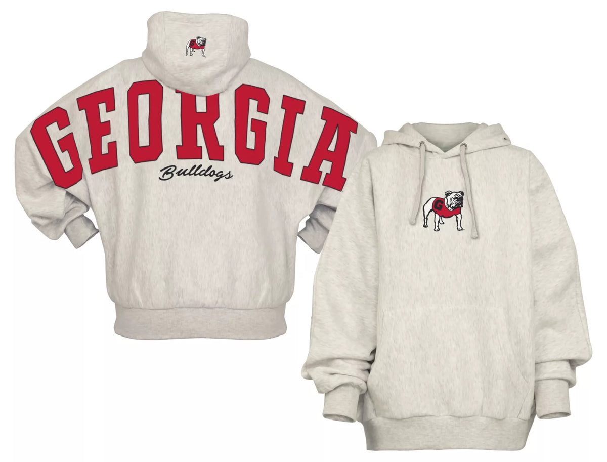 Georgia Bulldogs - "Belvedere" Single-Piece Dolman-Style Oversize Hoodie