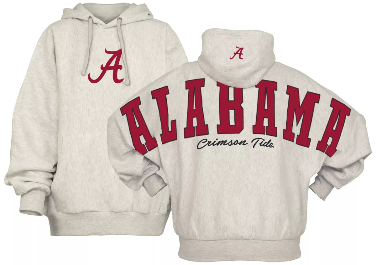 Alabama Crimson Tide - "Belvedere" Single-Piece Dolman-Style Oversize Hoodie