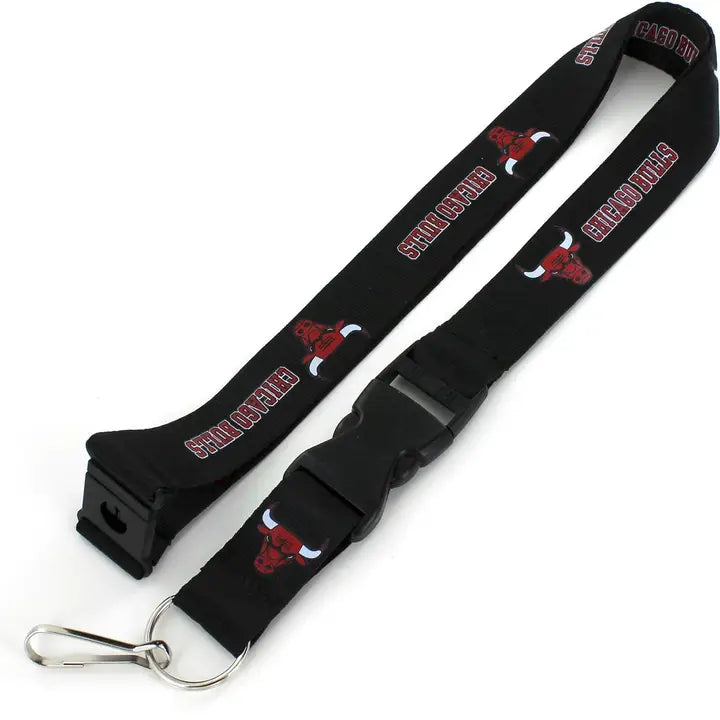 Chicago Bulls - Black Clip Lanyard Keychain ID Holder