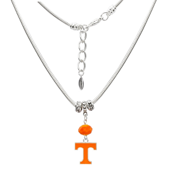 Tennessee Volunteers - Silver Charm beaded Logo Necklace