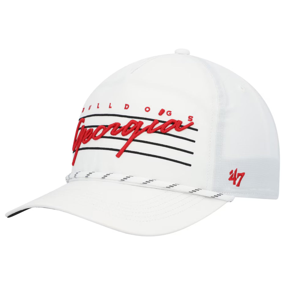 Georgia Bulldogs - White Downburst Hitch Trucker Adjustable Hat, 47 Brand
