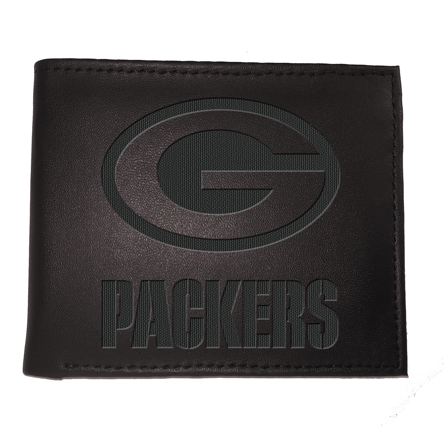 Green Bay Packers - Black Leather Bifold Wallet