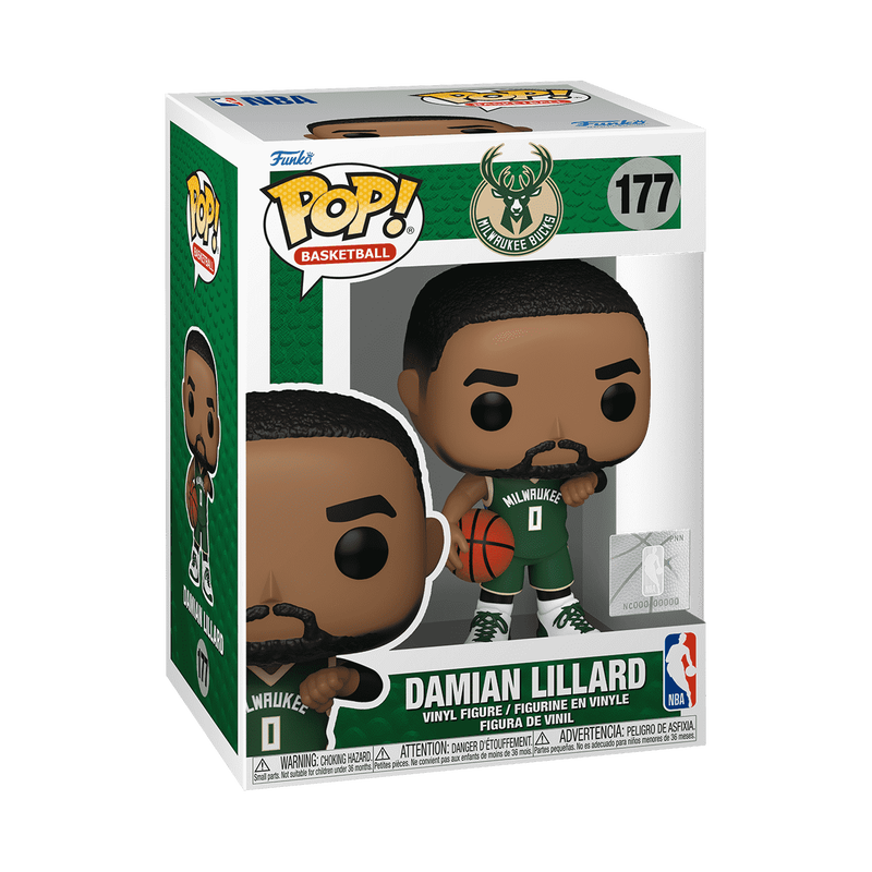 Funko POP! NBA: Milwaukee Bucks - Damian Lillard in Green Jersey Vinyl Figure
