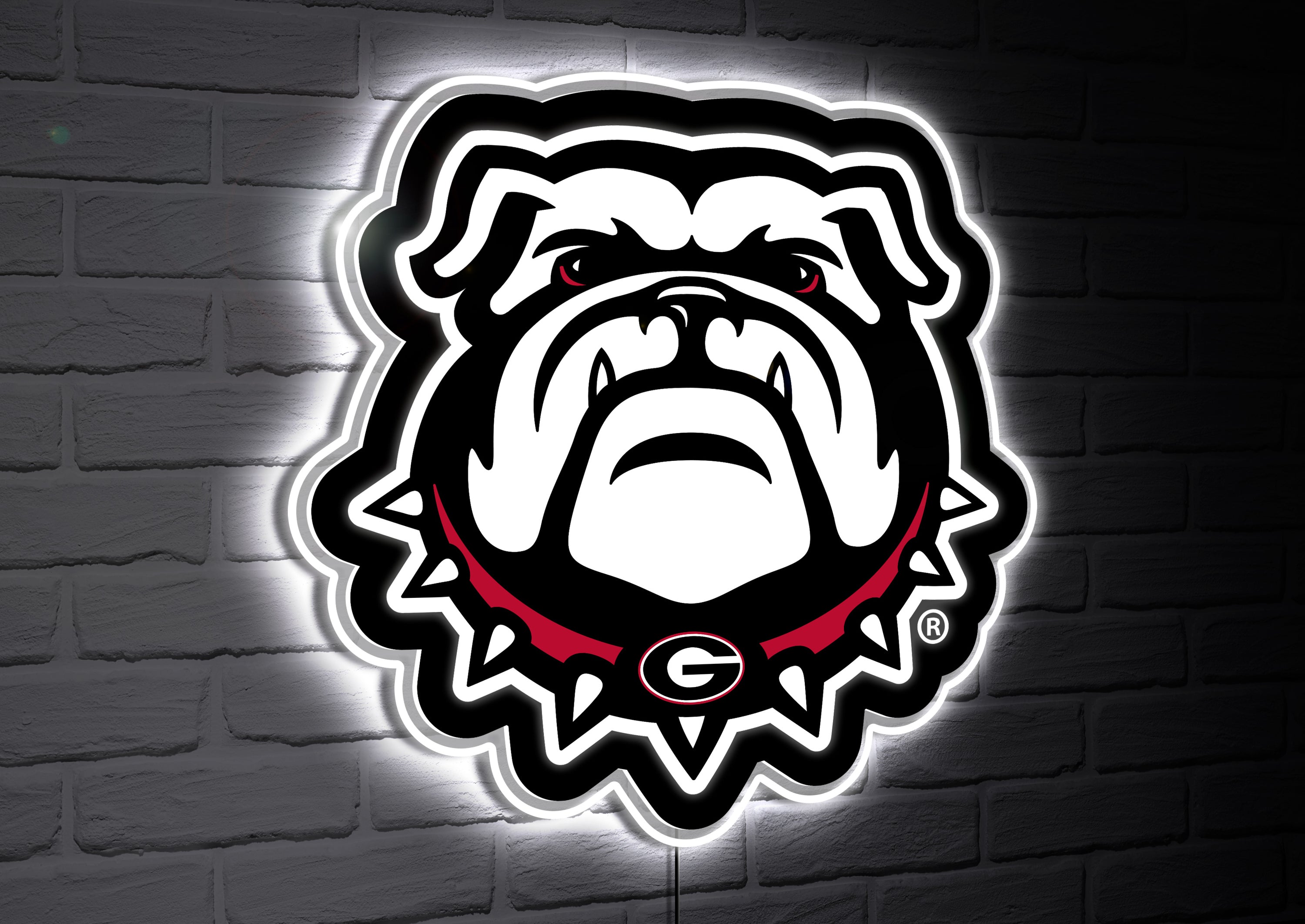 Georgia Bulldogs - Glazelite, Logo Led Wall Decor