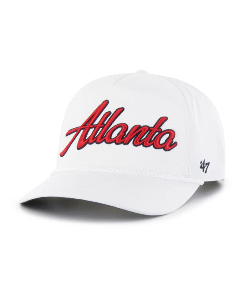 Atlanta Braves - White Overhand Hitch Hat, 47 Brand