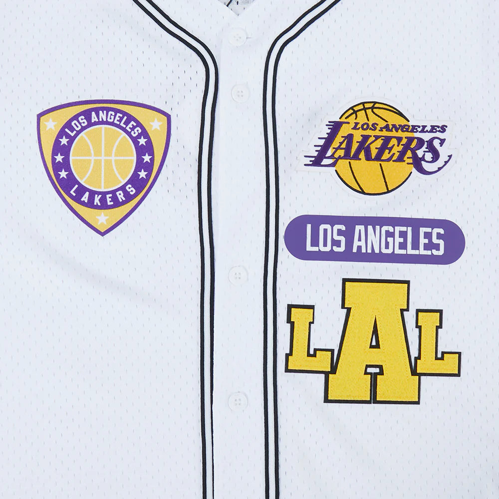 Los Angeles Lakers - NBA Letterman Men's Mesh Button Down Shirt