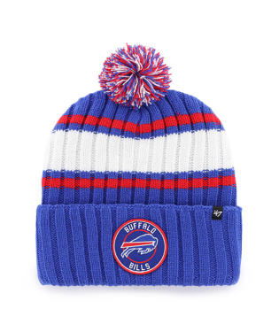 Buffalo Bills - Sonic Blue Plateau Knit Cuff with Pom, 47 Brand