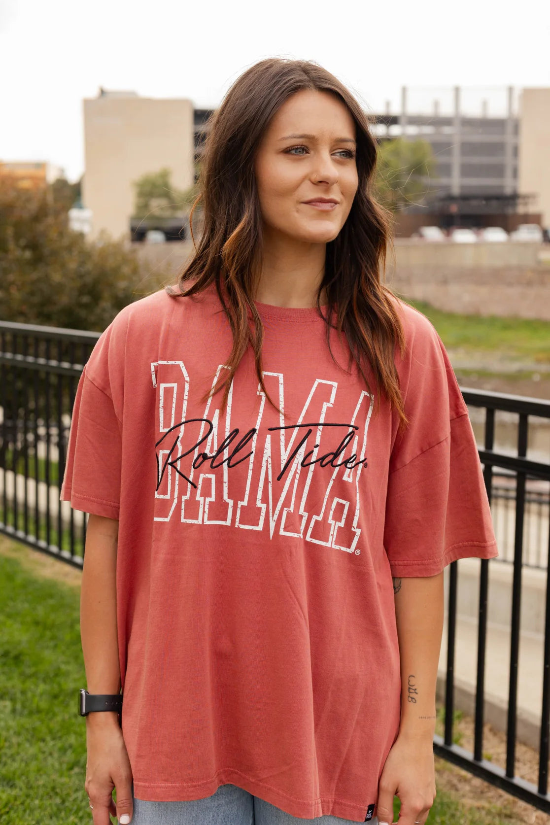 Alabama Crimson Tide - Owens Outline Oversized Band Tee T-shirt