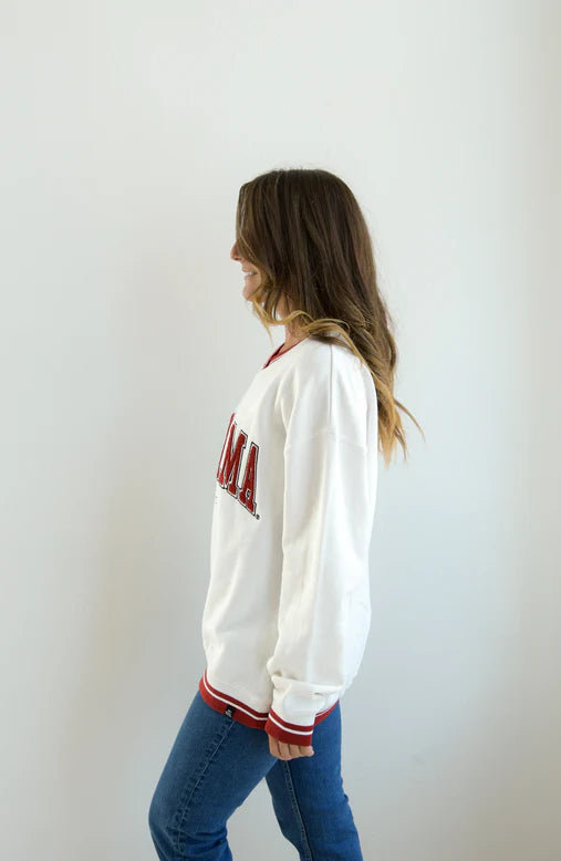 Alabama Crimson Tide - NCAA Allen Chenille Varsity V-neck Long Sleeve