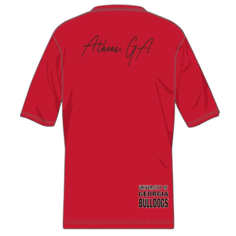 Georgia Bulldogs - NCAA Red Double Clutch Premium T-Shirt