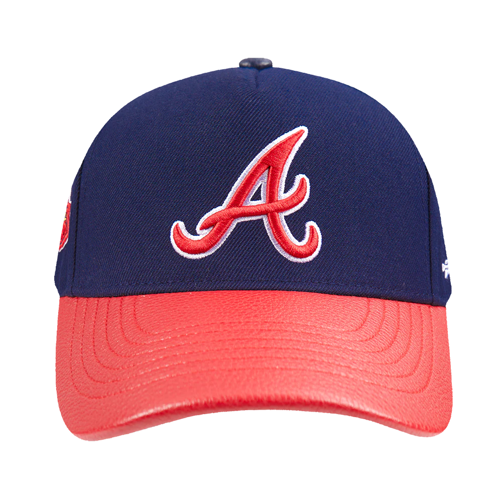 Atlanta Braves - MLB City Ransom Leather Pinch Front Strapback Hat
