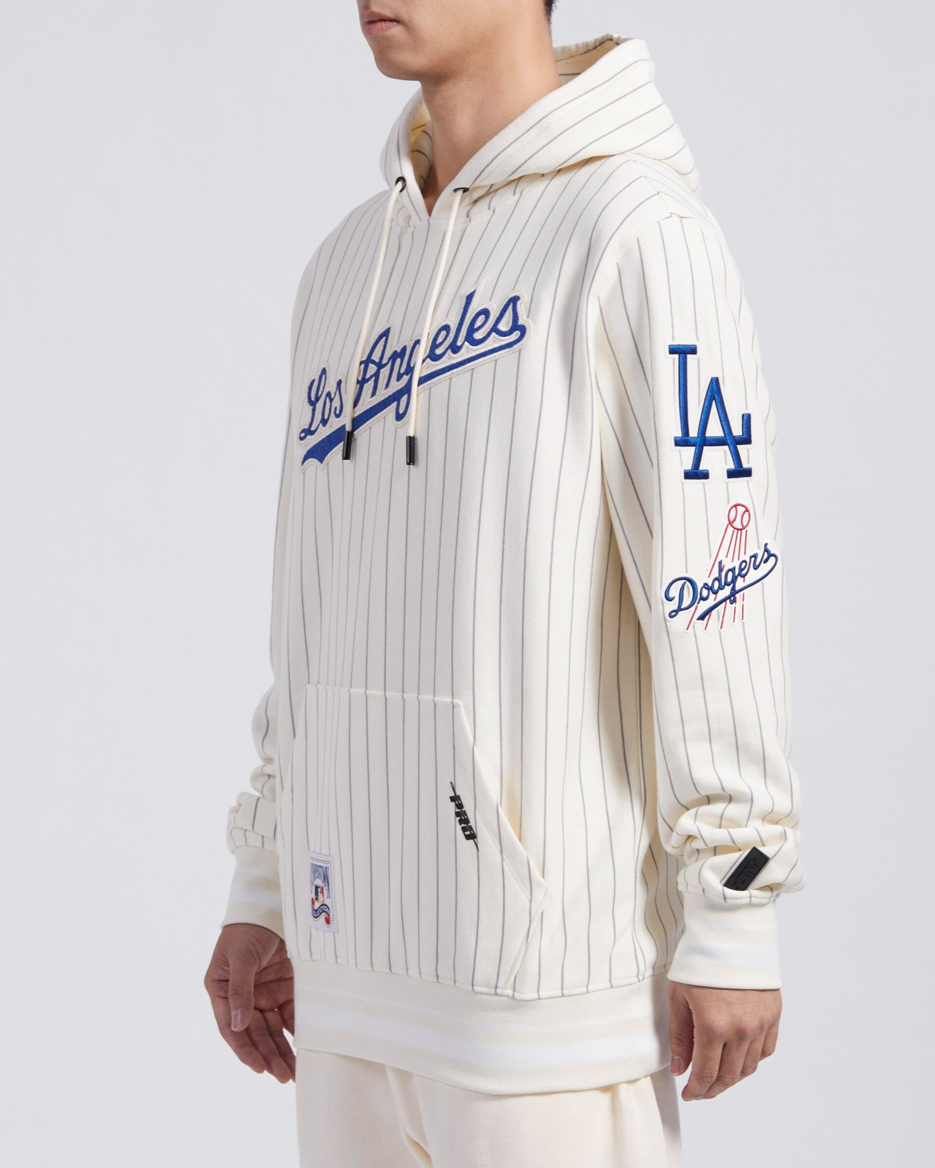 Los Angeles Dodgers - MLB Pinstripe Retro Classic Rib FLC Hoodie