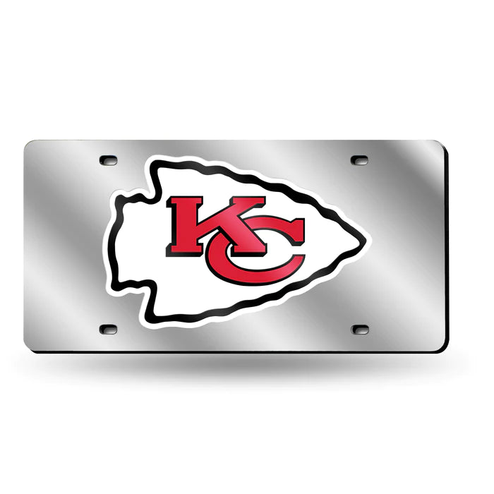 Kansas City Chiefs - Silver Metal License Plate Tag