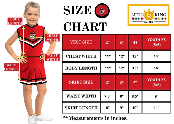 Georgia Bulldogs - NCAA Georgia Logo Two Piece Toddler Cheer Dress