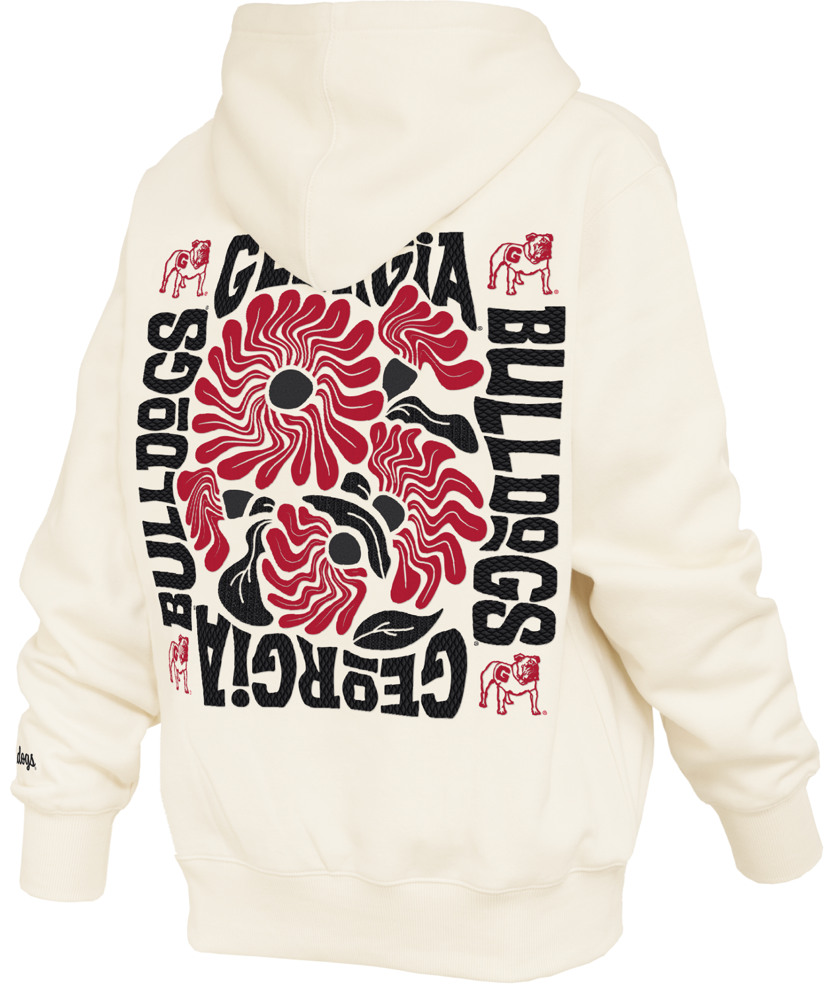 Georgia Bulldogs - "Elena Janise" Reverse Weave Fleece Oversize Hoodie