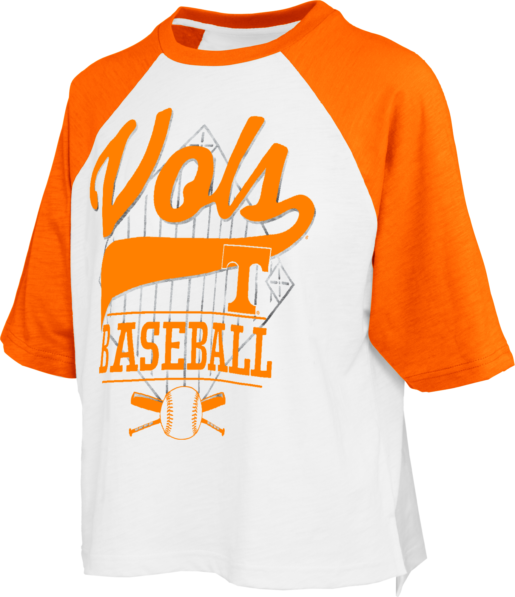 Tennessee Volunteers - Rounder Short Sleeve Crew-Neck Waist-Length Oversized Slub Top T-shirt
