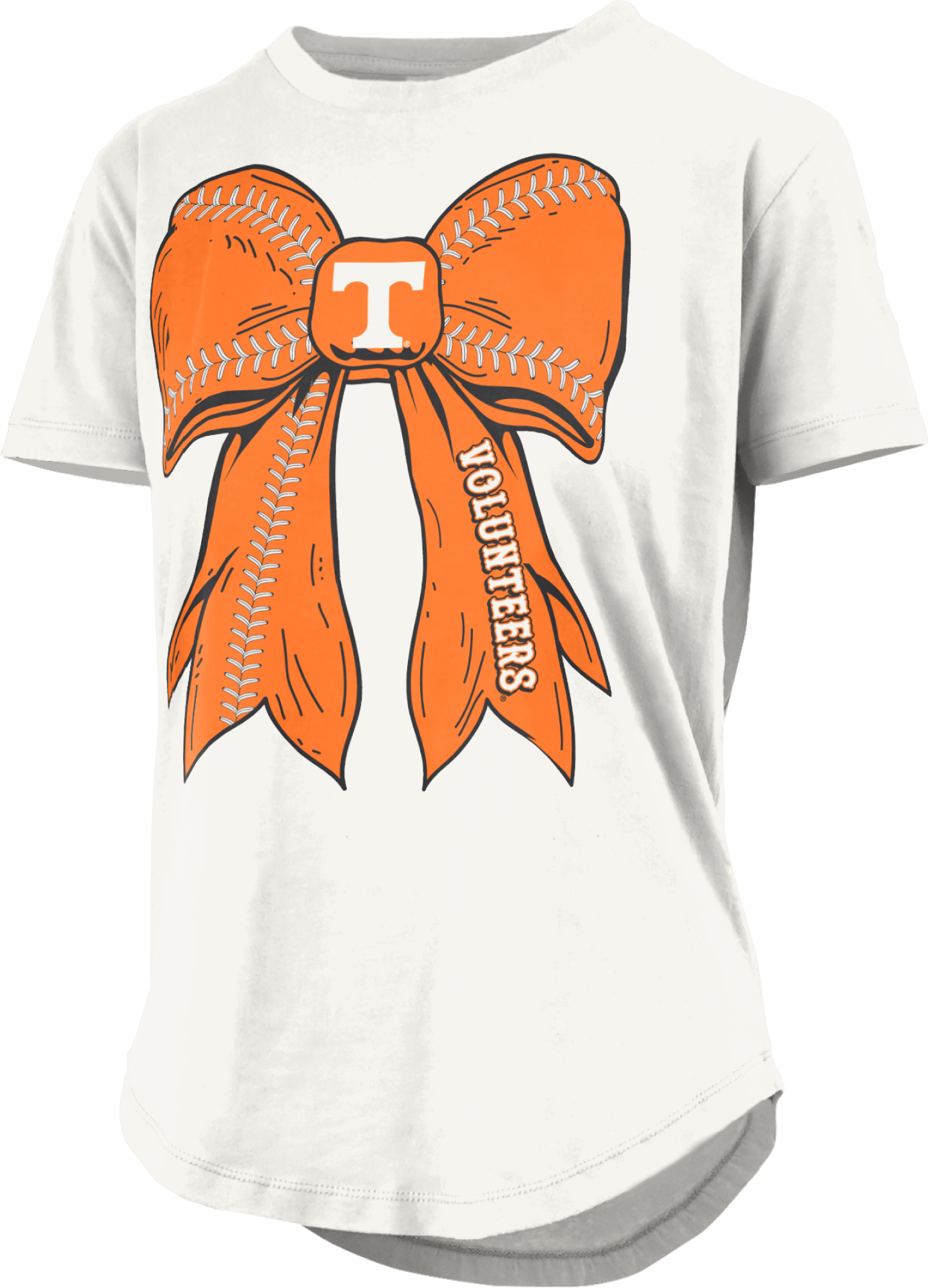Tennessee Volunteers "Big Bow" - Short Sleeve Crew-Neck Rounded-Bottom Top T-Shirt