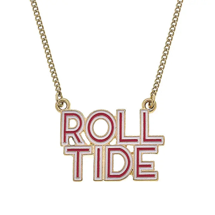 Alabama Crimson Tide - NCAA Outline Enamel Necklace