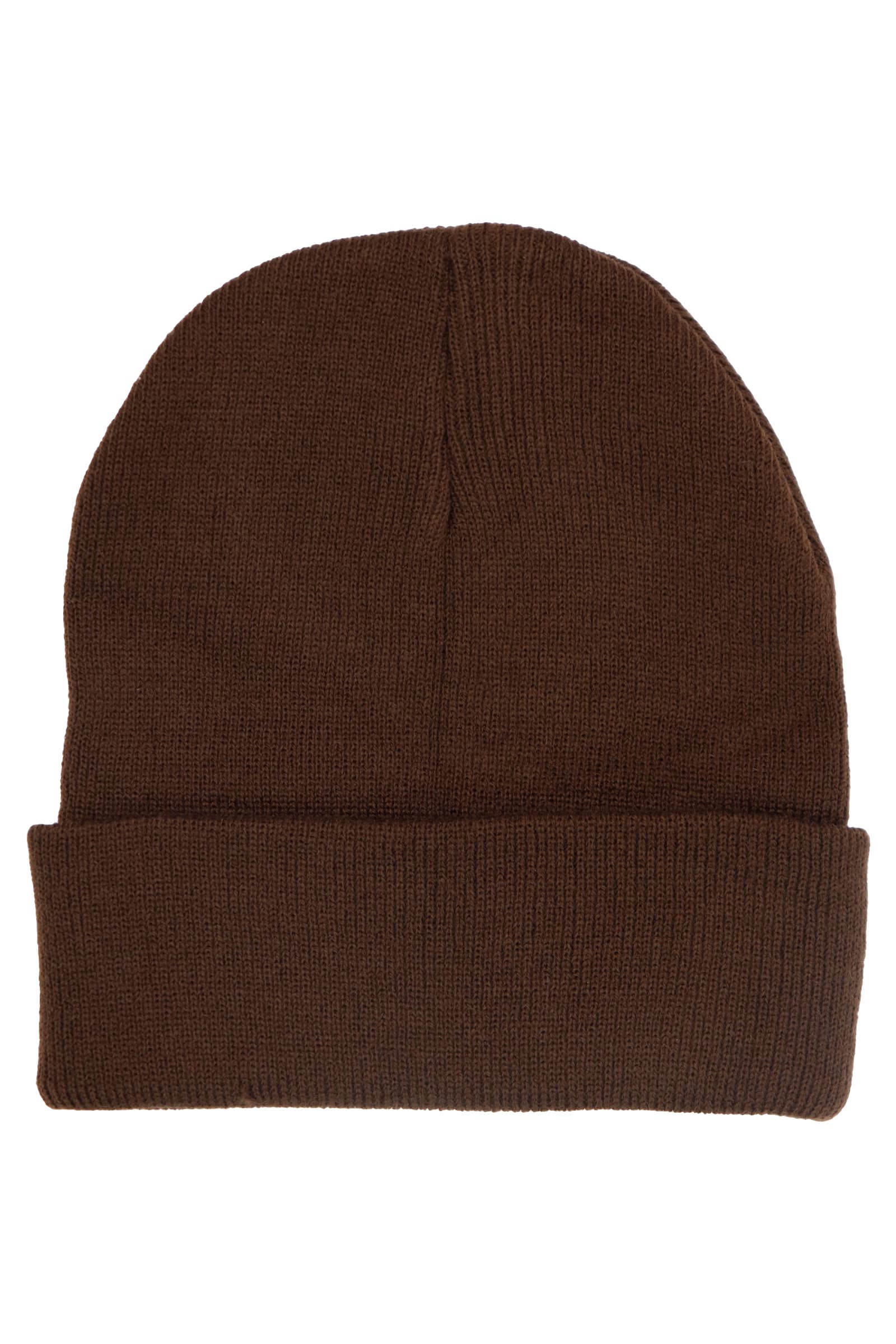 Adults Classic Solid Acrylic Cuffed Beanie