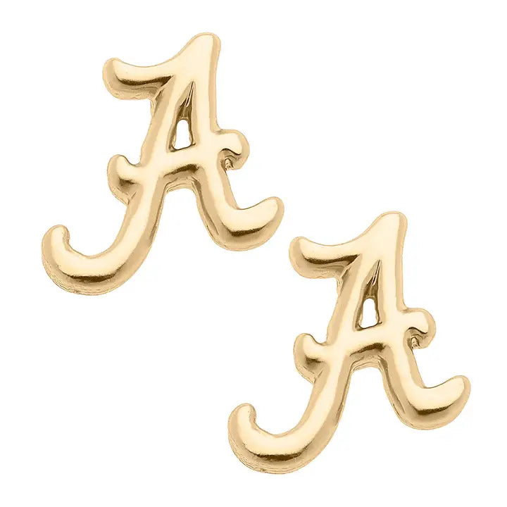 Alabama Crimson Tide - NCAA Alabama Logo Gold Plated Stud Earrings