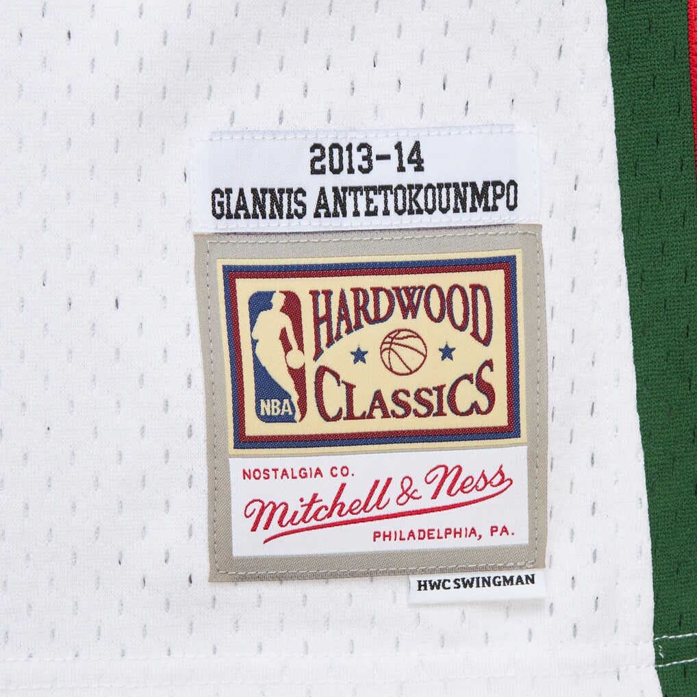 Milwaukee Bucks - Giannis Antetokounmpo 2013-14 White Swingman Jersey