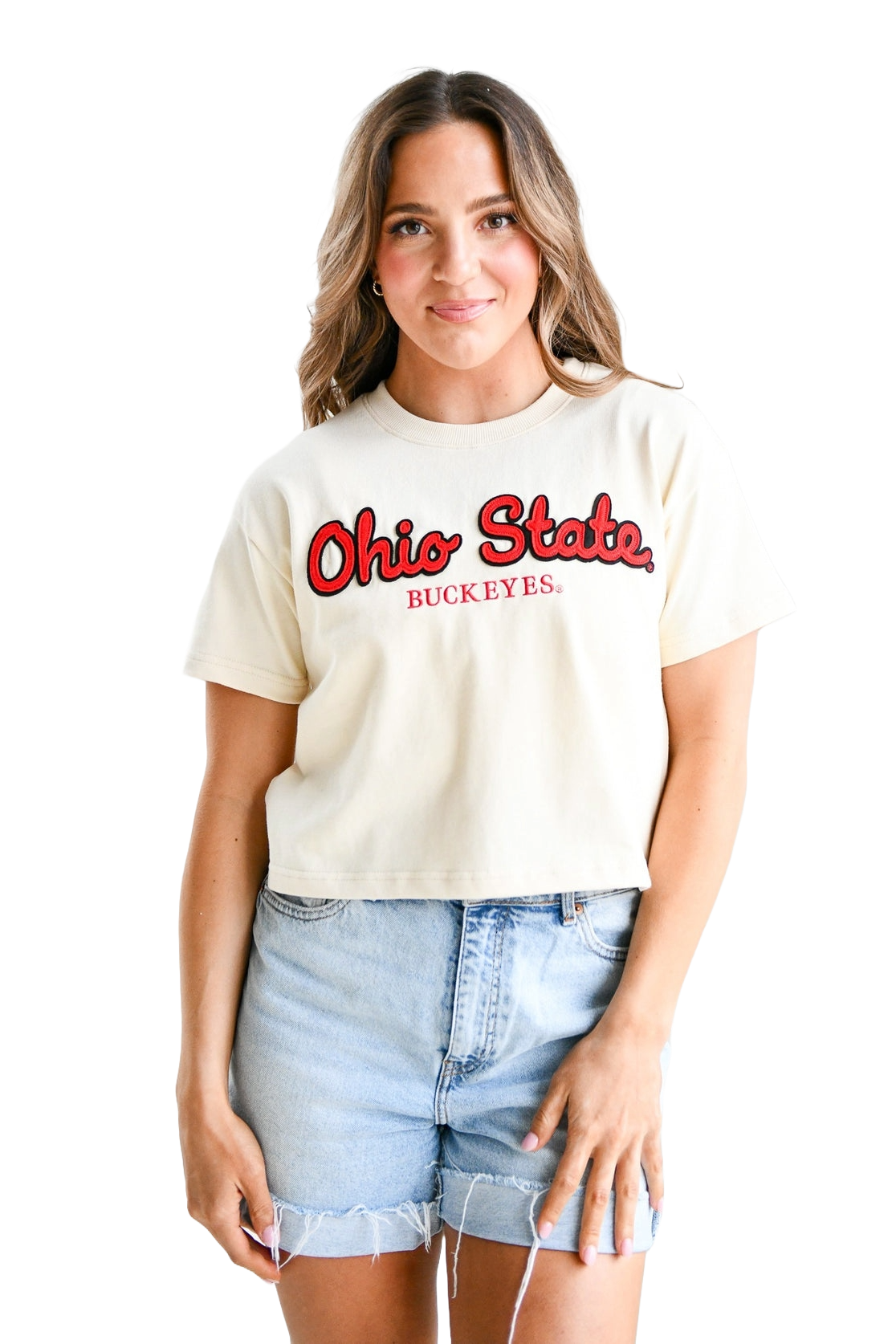 Ohio State Buckeyes - Manhattan Stitch Heavyweight Crop Tee T-shirt