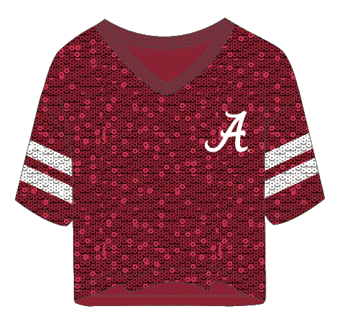 Alabama Crimson Tide - NCAA Glam Short Sleeve Sequined T-shirt