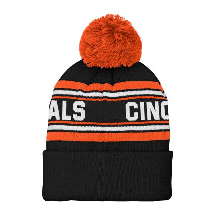 Cincinnati Bengals - NFL Jacquard Youth Cuffed Knit Beanie with Pom