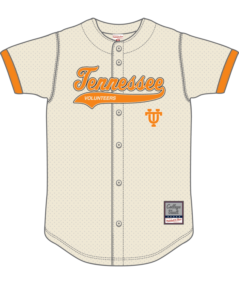 Tennessee Volunteers - NCAA Cream Mesh Button Top Jersey
