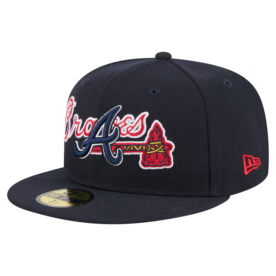 Atlanta Braves - 59Fifty Navy Overlap Hat, New Era