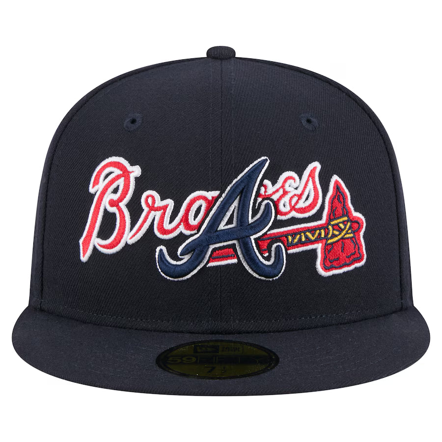Atlanta Braves - 59Fifty Navy Overlap Hat, New Era