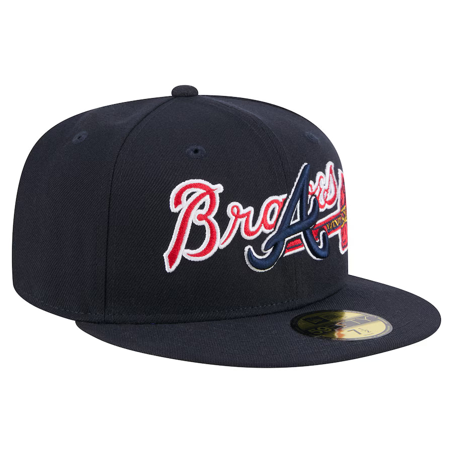 Atlanta Braves - 59Fifty Navy Overlap Hat, New Era
