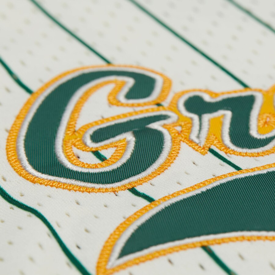 Green Bay Packers - Cream Vintage Logo Final Seconds Full-Button Mesh Top Jersey
