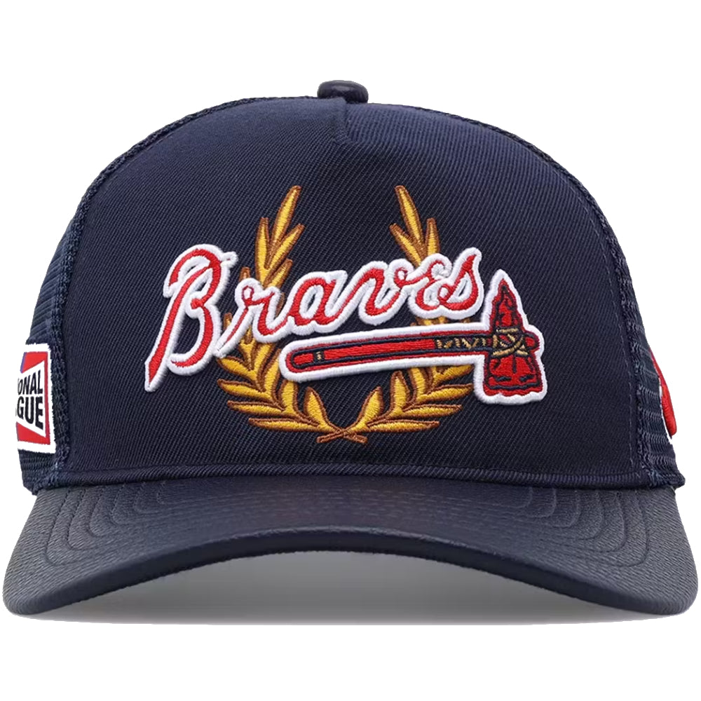 Atlanta Braves - MLB Fast Lane Logo Wool Trucker Strapback Hat