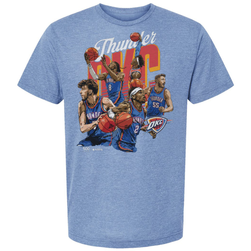 Oklahoma City Thunder - NBA Starting 5 WHT Tri Royal Adult T-shirt