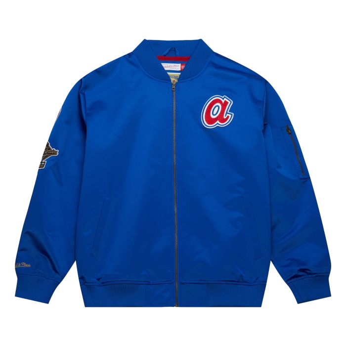 Atlanta Braves - MLB Vintage Logo Lightweight Satin Bomber Jacket