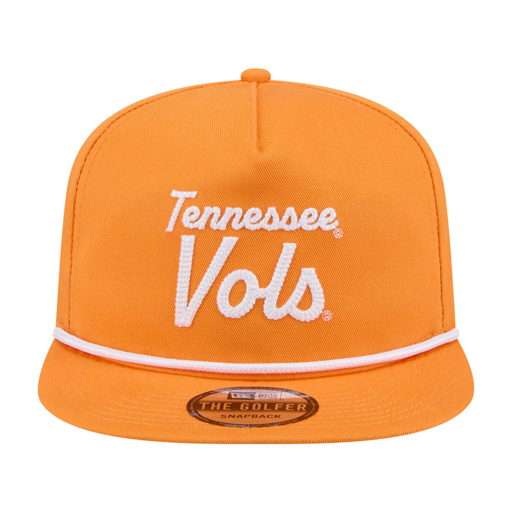 Tennessee Volunteers - Orange Script Golfer Snapback Hat, New Era
