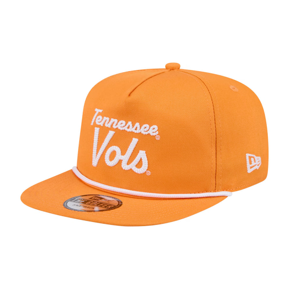 Tennessee Volunteers - Orange Script Golfer Snapback Hat, New Era