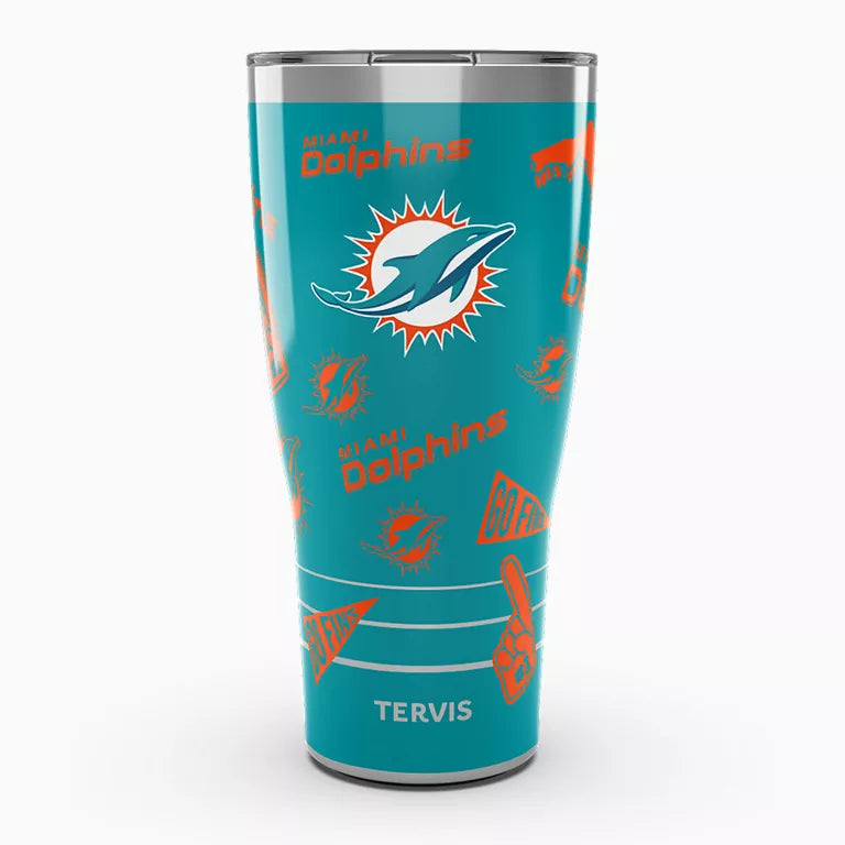 Miami Dolphins - NFL Swag Stainless Steel Tumbler with Slider Lid