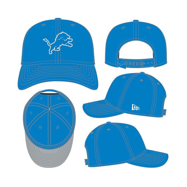 Detroit Lions - 9Seventy Primary Logo Stretch-Snap Hat, New Era