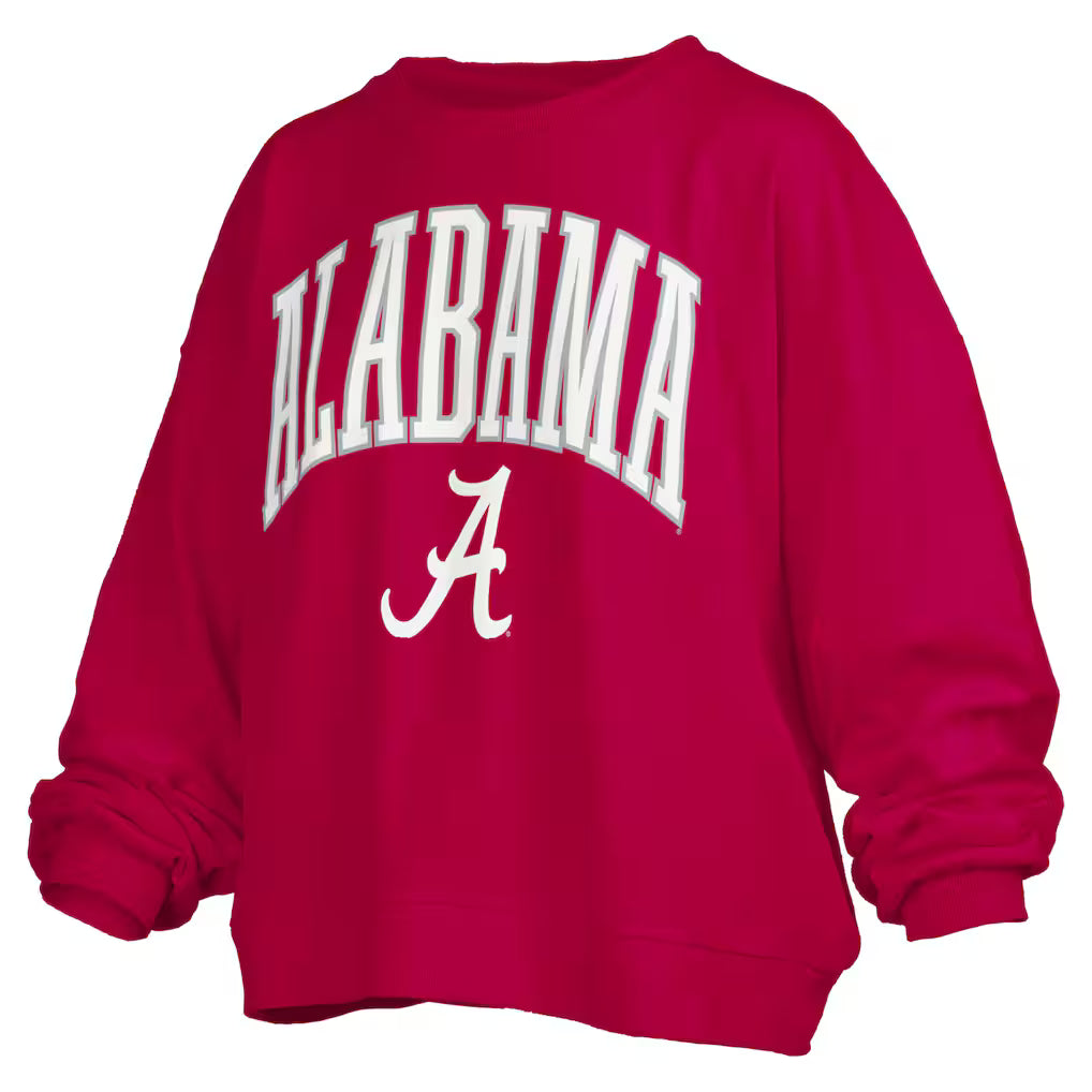 Alabama Crimson Tide - "Deep Basic Arch Logo Sweeper" - Long-Sleeve Crew-Neck Oversized Fleece
