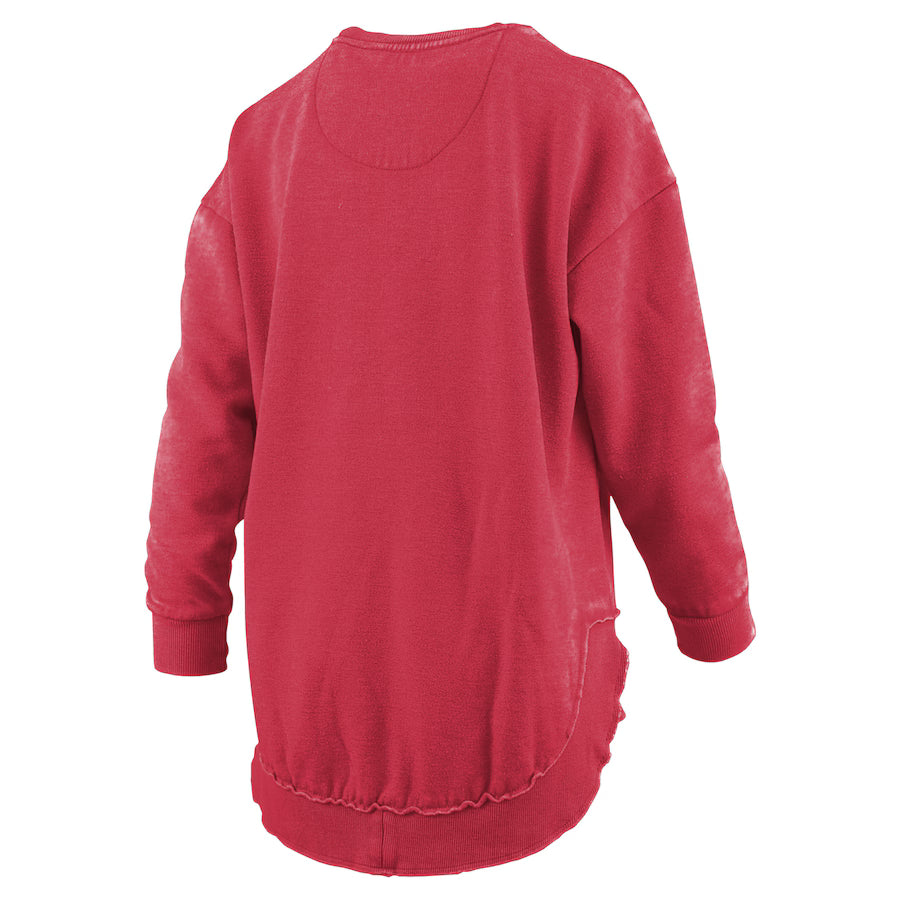 Georgia Bulldogs "Corvallis" - Crew-Neck Rounded Bottom Hi-Lo Peached Fleece Long Sleeve