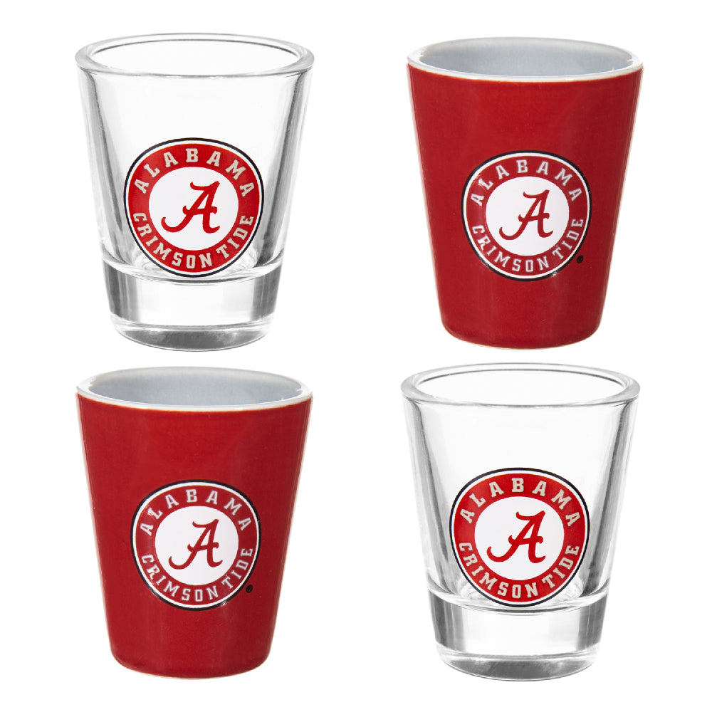 Alabama Crimson Tide - NCAA Glass and Ceramic Shot Glass Set